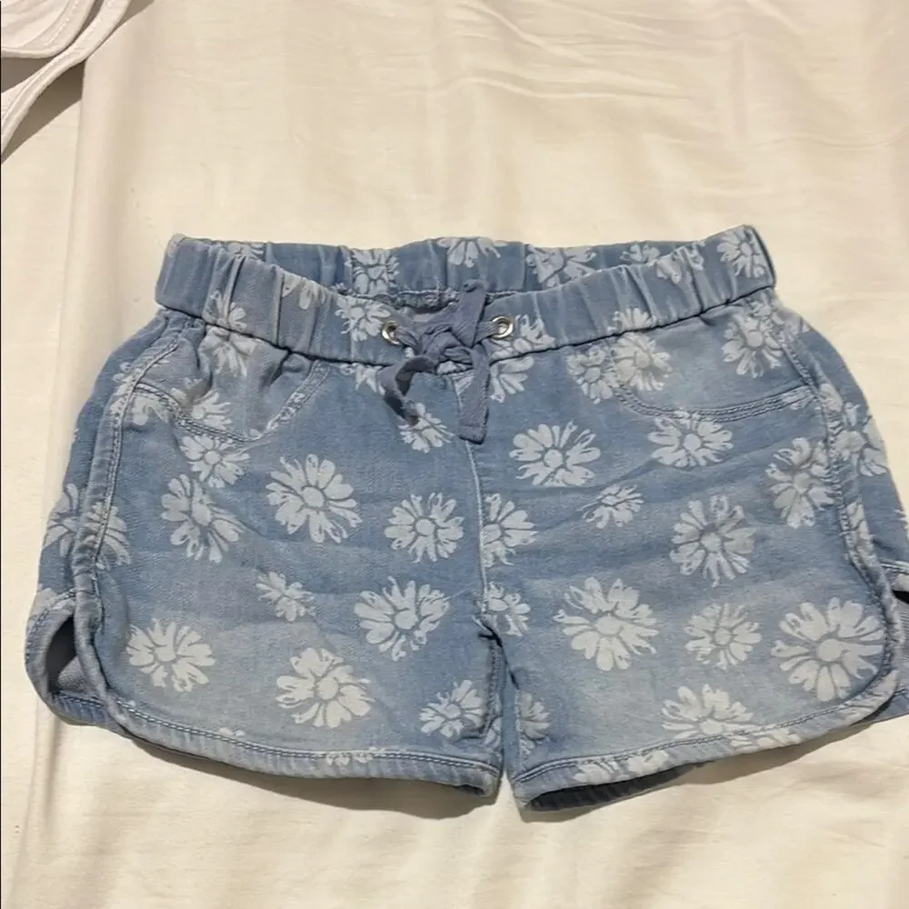 Members Mark 6/6x Denim and White Kids Shorts Set white denim sequined euc